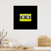 Geel Neon  Cassettebandje Poster (Keuken)