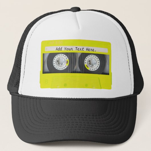 Geel Neon  Cassettebandje Trucker Pet (Voorkant)