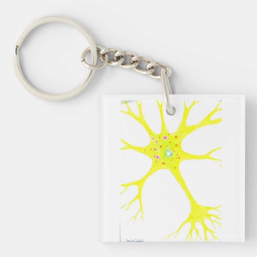 Geel neuron sleutelhanger (voorkant)