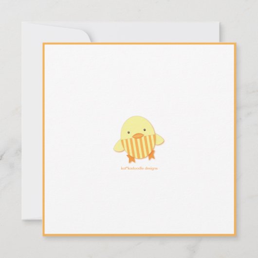 Geel Neutraal Baby shower Uitnodiging (Achterkant)