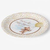Geel Neutral Teddy Bear Baby shower Papier Bord (Gekanteld)