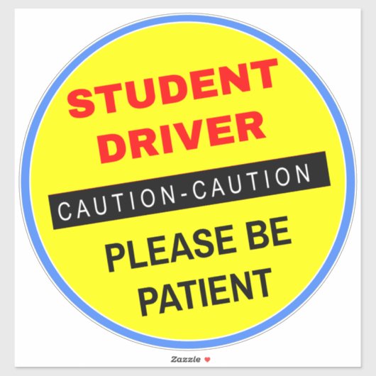 Geel Nieuwe Student Driver Sticker (Be Patient) (Vel)