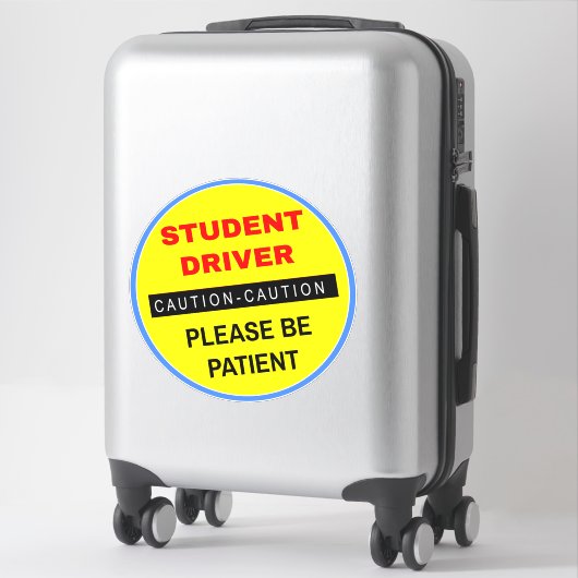 Geel Nieuwe Student Driver Sticker (Be Patient) (Koffer)