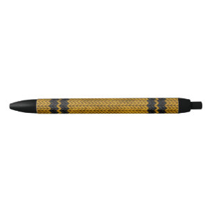 Geel nit-look Stripe Patroon Zwarte Inkt Pen