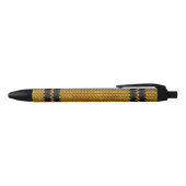 Geel nit-look Stripe Patroon Zwarte Inkt Pen (Bovenkant)