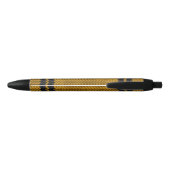 Geel nit-look Stripe Patroon Zwarte Inkt Pen (Achterkant)