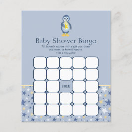 Geel Noord-Star Penguin Baby shower Bingo Game