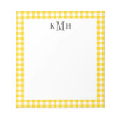 Geel Notitieblok Gingham Check Border Yellow (Voorkant)