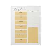 Geel Notitieblok met weekblad (Linkerzijde)