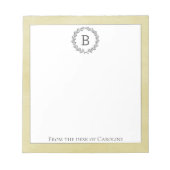 Geel Notitieblok van het Weesmonogram (Voorkant)