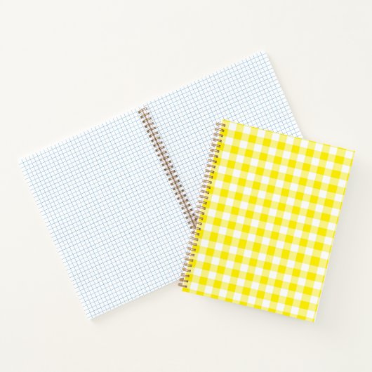 Geel Notitieboek Gingham (Binnen)