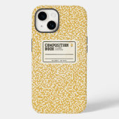 Geel Notitieboek Hoesje-Mate iPhone Case (Achterkant)