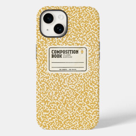 Geel Notitieboek Hoesje-Mate iPhone Case (Achterkant)