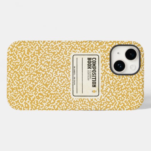 Geel Notitieboek Hoesje-Mate iPhone Case (Achterkant (horizontaal))