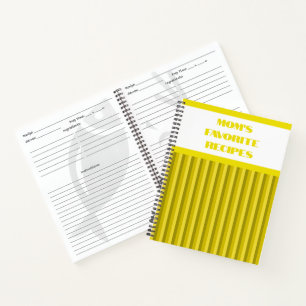 Geel Notitieboek met gestreept spiraalrecept