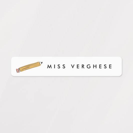 Geel nr. 2 Potlood Leraren Gepersonaliseerde Naam Labels (Design 2)