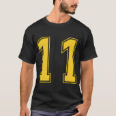 Geel Nummer 11 Team Junior Sport Genummerd Unifo T-shirt (Voorkant)