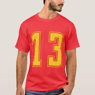 Geel Nummer 13eam Junior Sport Genummerd cadeau gi T-shirt