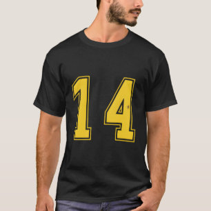 Geel Nummer 14 Team Junior Sport Genummerd Unifo T-shirt