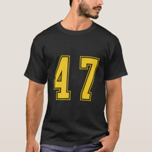 Geel Nummer 47 Team Junior Sport Genummerd Unifo T-shirt