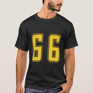 Geel Nummer 66 Team Junior Sport Genummerd Unifo T-shirt
