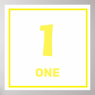 Geel nummer één Poster