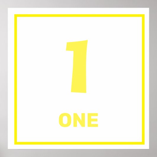 Geel nummer één Poster (Voorkant)