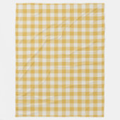 Geel Ochre Gingham Check Patroon Fleece Deken (Voorkant)