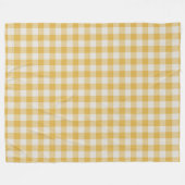 Geel Ochre Gingham Check Patroon Fleece Deken (Voorkant (Horizontaal))