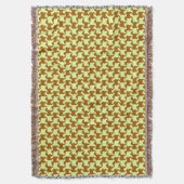 Geel ochre Houndstooth met honden Drow Blanket Deken (Voorkant Verticaal)