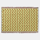 Geel ochre Houndstooth met honden Drow Blanket Deken (Voorkant)