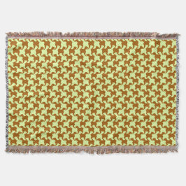 Geel ochre Houndstooth met honden Drow Blanket Deken