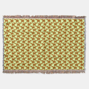 Geel ochre Houndstooth met honden Drow Blanket Deken