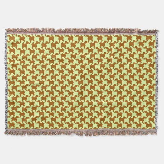 Geel ochre Houndstooth met honden Drow Blanket Deken (Voorkant)