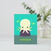 Geel octopus Briefkaart (Staand voorkant)