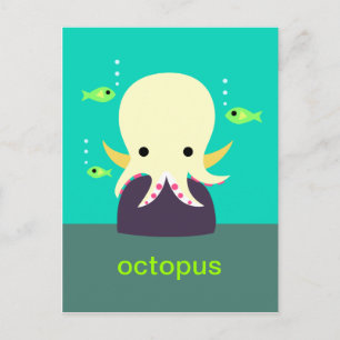 Geel octopus Briefkaart