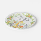 Geel Oerwoud Dieren Baby shower 7" Bord (Gekanteld)