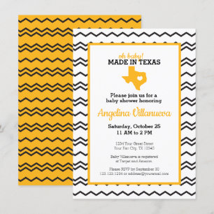 Geel Oh Baby! Chevron Made in Texas Shower Kaart