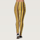Geel, oker, bruin en witte strepen leggings (Achterkant)