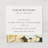 Geel oker geschilderde bloem Bedankt voor de beste Vierkante Visitekaartje (Achterkant)