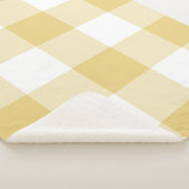 Geel Oker Gingham Patroon Sherpa Deken (3/4)