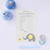 Geel Olifant Baby Shower Prijs is Goed Spel Flyer (Enkel)