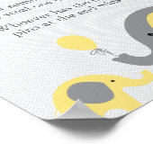 Geel olifant Baby shower Zeg geen Baby Poster (Hoek)