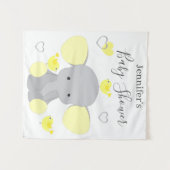 Geel Olifant Jongen Meisje Baby shower Achtergrond Wandkleed (Voorkant (horizontaal))