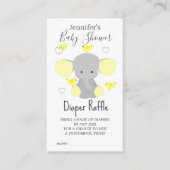 Geel Olifant Jongen Meisje Baby shower Luier Raffl Informatiekaartje (Voorkant)