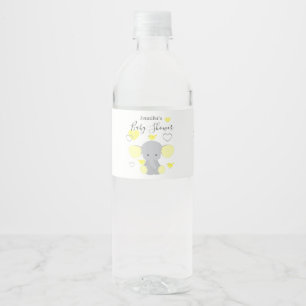 Geel Olifant Jongen Meisje Baby shower Party Waterfles Etiket