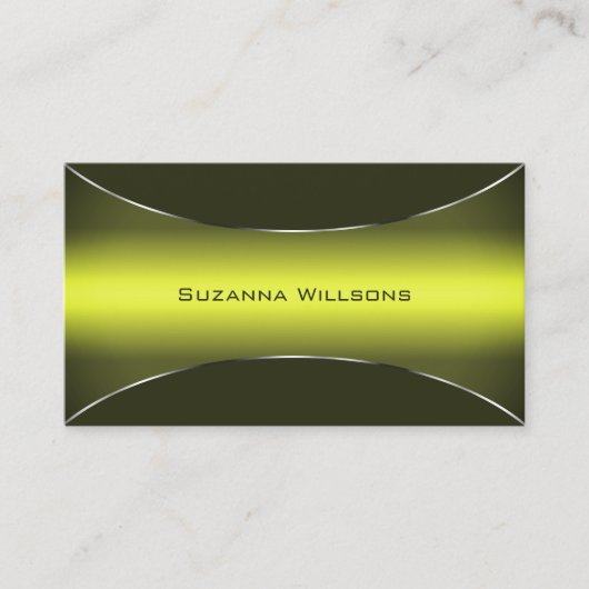 Geel Olijf Groen met Zilveren Grens Uitstekend Visitekaartje (Voorkant)