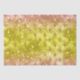 Geel Ombre Glitter Ster Hemelpatroon Tissuepapier