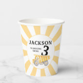 Geel onder bouw jongen verjaardag papieren bekers (Voorkant)