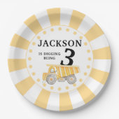 Geel onder constructie verjaardagspapier borden papieren bordje (Voorkant)